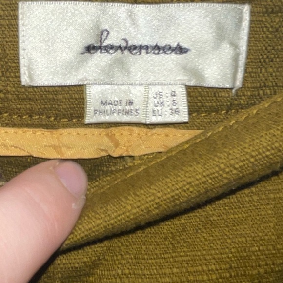 ANTHRO ELEVENSES Khaki Green Safra High Rise Shorts, Size 0 - Picture 9 of 9